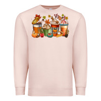 Pale Pink fall coffee cups Premium Sweatshirt - CowGirlArtShop