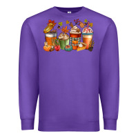 Purple fall coffee cups Premium Sweatshirt - CowGirlArtShop