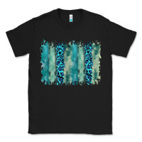 Black turquoise leopard watercolor brushstroke background Classic Tee - RanaPortraitStore