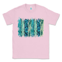 Bubblegum Pink turquoise leopard watercolor brushstroke background Classic Tee - RanaPortraitStore