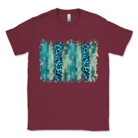 Burgundy turquoise leopard watercolor brushstroke background Classic Tee - RanaPortraitStore