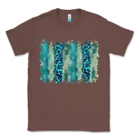 Chestnut turquoise leopard watercolor brushstroke background Classic Tee - RanaPortraitStore