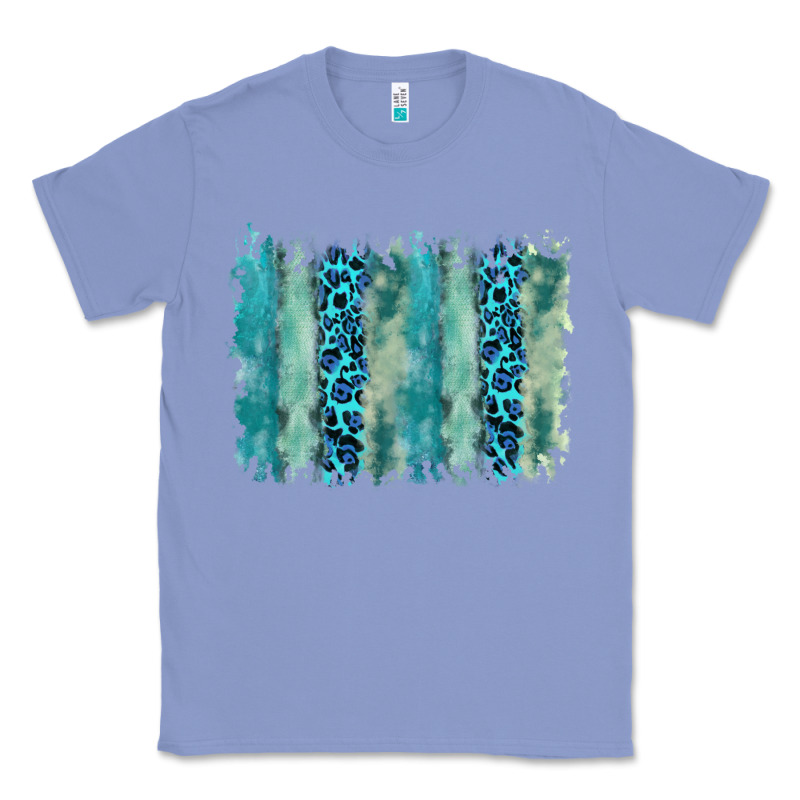 Turquoise Leopard Watercolor Brushstroke Background Classic Tee by RanaPortraitStore | Teevron