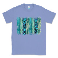 Colony Blue turquoise leopard watercolor brushstroke background Classic Tee - RanaPortraitStore