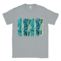 Heather Grey turquoise leopard watercolor brushstroke background Classic Tee - RanaPortraitStore