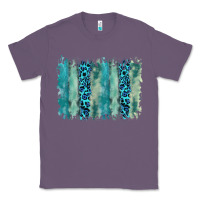 Lavender turquoise leopard watercolor brushstroke background Classic Tee - RanaPortraitStore