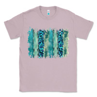 Lilac turquoise leopard watercolor brushstroke background Classic Tee - RanaPortraitStore
