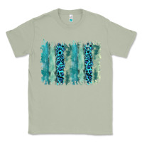 Matcha turquoise leopard watercolor brushstroke background Classic Tee - RanaPortraitStore