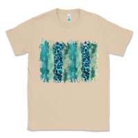 Mushroom turquoise leopard watercolor brushstroke background Classic Tee - RanaPortraitStore