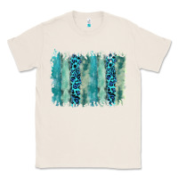 Natural turquoise leopard watercolor brushstroke background Classic Tee - RanaPortraitStore