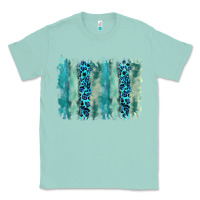 Seafoam turquoise leopard watercolor brushstroke background Classic Tee - RanaPortraitStore