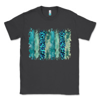 Smoke turquoise leopard watercolor brushstroke background Classic Tee - RanaPortraitStore