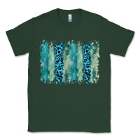 Sports Green turquoise leopard watercolor brushstroke background Classic Tee - RanaPortraitStore