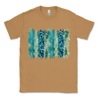 Toasted Coconut turquoise leopard watercolor brushstroke background Classic Tee - RanaPortraitStore