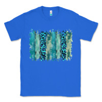 True Royal turquoise leopard watercolor brushstroke background Classic Tee - RanaPortraitStore