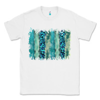 White turquoise leopard watercolor brushstroke background Classic Tee - RanaPortraitStore