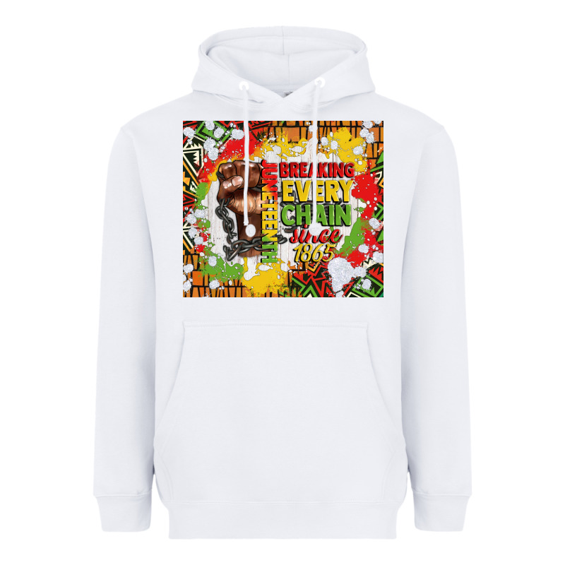 Juneteenth Breaking Every Chain Since 1865 Heavyweight Hoodie by CowGirlArtShop | Teevron