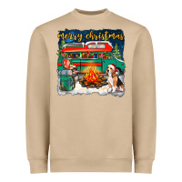 Mushroom Merry Christmas with camper van Heavyweight Sweatshirt - NancyCooperArtShop