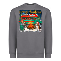 Storm Merry Christmas with camper van Heavyweight Sweatshirt - NancyCooperArtShop