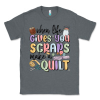 Charcoal Heather when life gives you scraps make a quilt Classic Tee - MaliasSmallBusiness