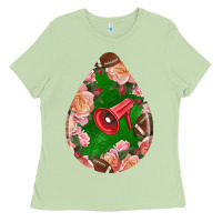 Matcha american football and western roses teardrop Ladies Tee - BundleAndBundleShop