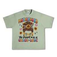 Oil Green motherhood the perfect mix of chaos and love Urban Heavy Tee - MaliasSmallBusiness