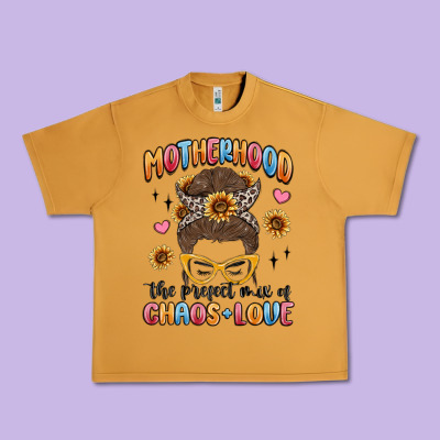 Motherhood The Perfect Mix Of Chaos And Love Urban Heavy Tee Designed By Maliassmallbusiness
