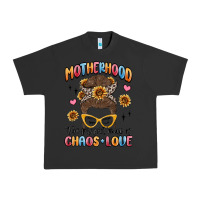 Pigment Black motherhood the perfect mix of chaos and love Urban Heavy Tee - MaliasSmallBusiness