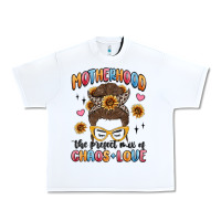 White motherhood the perfect mix of chaos and love Urban Heavy Tee - MaliasSmallBusiness