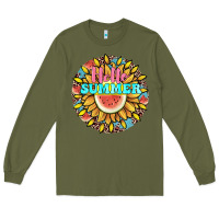 Army Green hello summer Long Sleeve Tee - JahusDesignShop