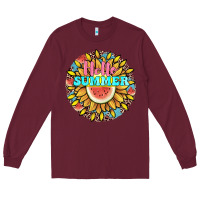 Burgundy hello summer Long Sleeve Tee - JahusDesignShop
