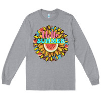 Heather Grey hello summer Long Sleeve Tee - JahusDesignShop