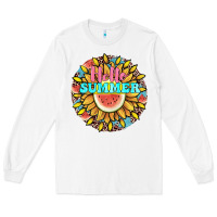 White hello summer Long Sleeve Tee - JahusDesignShop