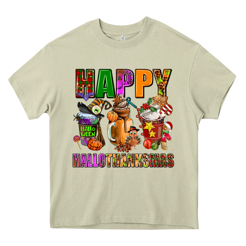 Happy Hallothanksmas Heavy Core Tee by AdoDesignShop | Teevron