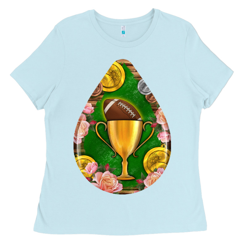 American Football And Western Roses Teardrop Ladies Tee by BundleAndBundleShop | Teevron