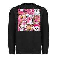 Black Pink Christmas cute snowman Heavyweight Sweatshirt - NancyCooperArtShop