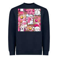 Pink Christmas Cute Snowman Heavyweight Sweatshirt | Teevron