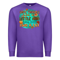 Purple give thanks for a little and you will find a lot Premium Sweatshirt - CowGirlArtShop