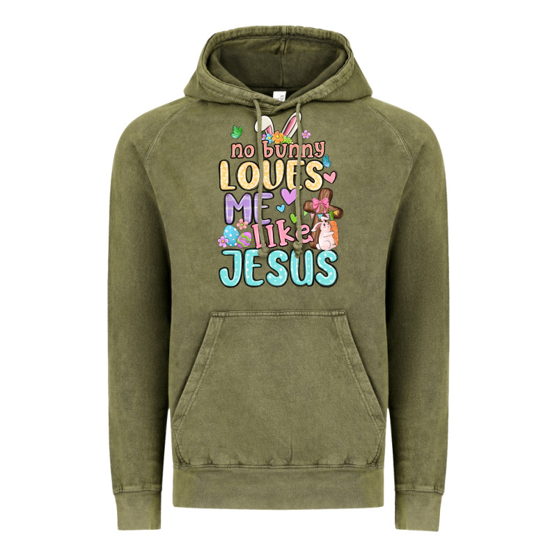No Bunny Loves Me Like Jesus Vintage Hoodie by MaliasSmallBusiness | Teevron
