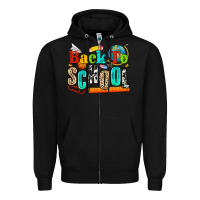 Black back to school Zipper Hoodie - NancyCooperArtShop