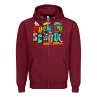 Burgundy back to school Zipper Hoodie - NancyCooperArtShop