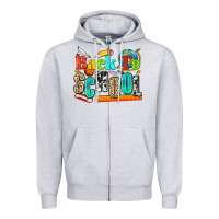 Heather Grey back to school Zipper Hoodie - NancyCooperArtShop
