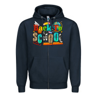 Navy back to school Zipper Hoodie - NancyCooperArtShop