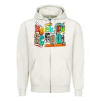 Oatmeal Heather back to school Zipper Hoodie - NancyCooperArtShop
