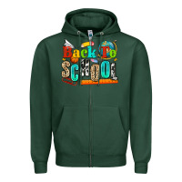 Sports Green back to school Zipper Hoodie - NancyCooperArtShop
