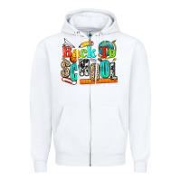White back to school Zipper Hoodie - NancyCooperArtShop