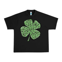 Black leopard shamrock Urban Heavy Tee - MaliasSmallBusiness
