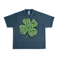 Midnight Navy leopard shamrock Urban Heavy Tee - MaliasSmallBusiness