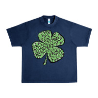 Navy leopard shamrock Urban Heavy Tee - MaliasSmallBusiness