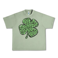 Oil Green leopard shamrock Urban Heavy Tee - MaliasSmallBusiness